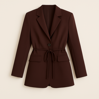EMMA - Bruine Blazer Met Ceintuur Studio Unknown