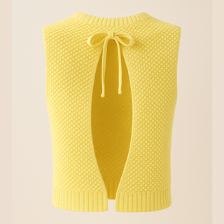 VIVIÈN - Backless Butter Yellow Gebreid Topje Studio Unknown