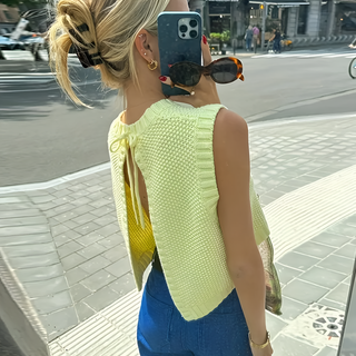 VIVIÈN - Backless Butter Yellow Gebreid Topje Studio Unknown