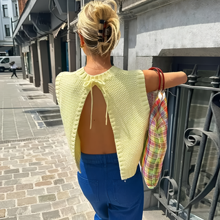 VIVIÈN - Backless Butter Yellow Gebreid Topje Studio Unknown